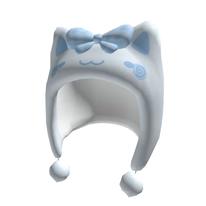 ♡ kawaii blue fluffy cat hood