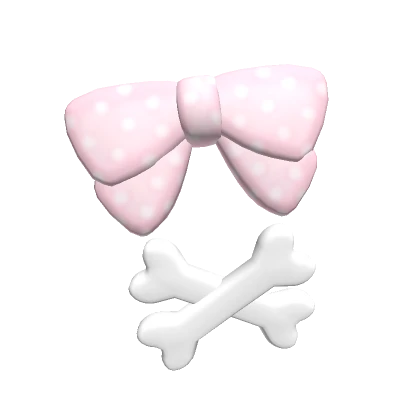 ♡ droopy pink hairbow & crossbones hairclip