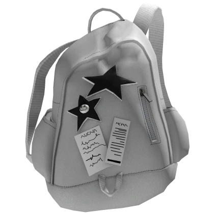 Y2K Grunge Preppy Backpack White Stars 