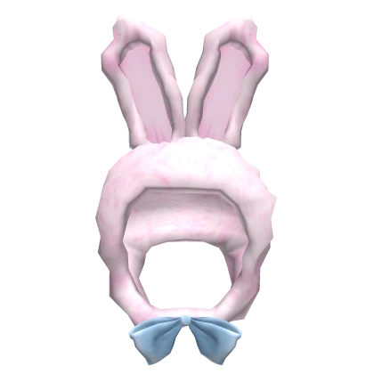 ୨୧ Kawaii ribbon pink bunny hood