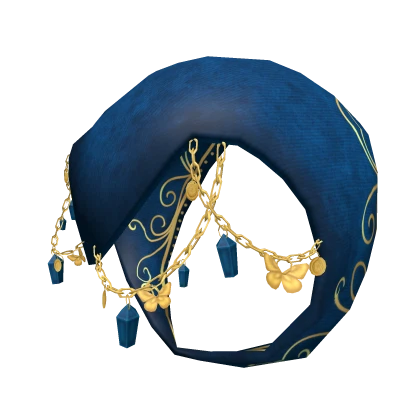 Enchanted Bandana with charms - Navy Blue/gold