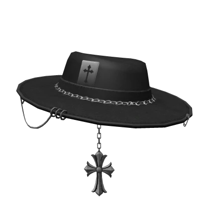 Black Pierced Wide Brim Hat