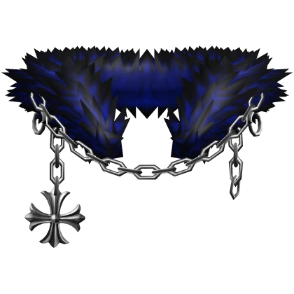 Azure Dark Light Chained Heraldic Pendant Neck Fur