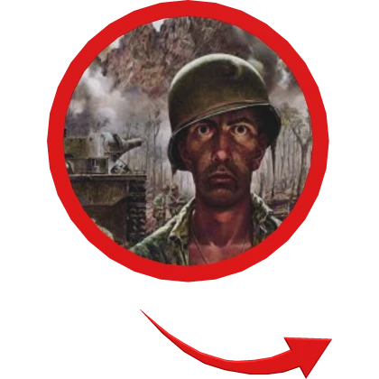 thousand yard stare red circle meme
