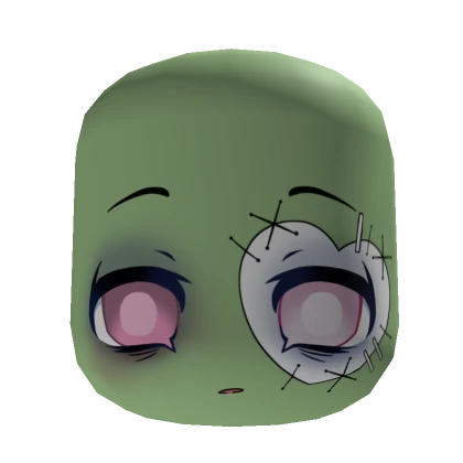 Zombie Doll Head - Green skin tone