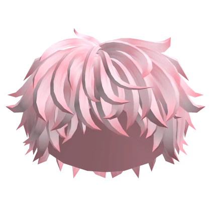 Pink Messy Wavy Curly Fluffy Boy Hair