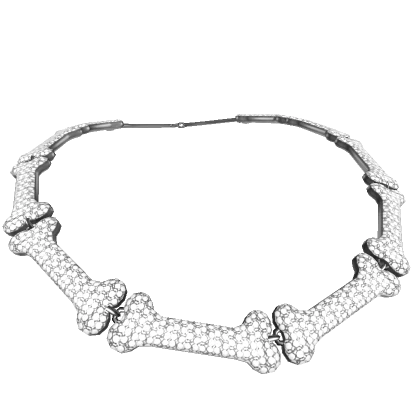 Silver Y2K Diamond Bone Shiny Necklace (3.0)