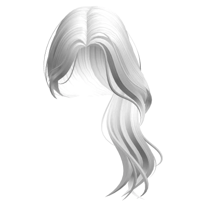 Wavy Over the Shoulder Side Part (White)