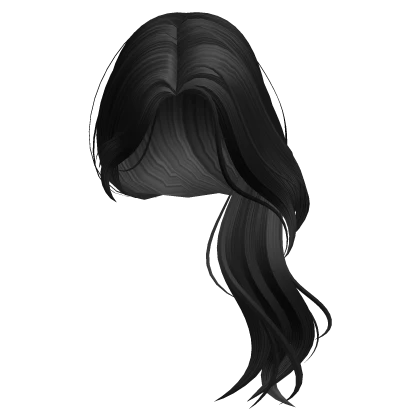 Wavy Over the Shoulder Side Part (Black)