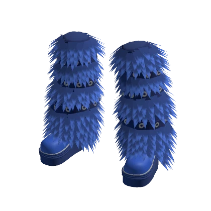 Y2k Cool Fur Boots (Blue)