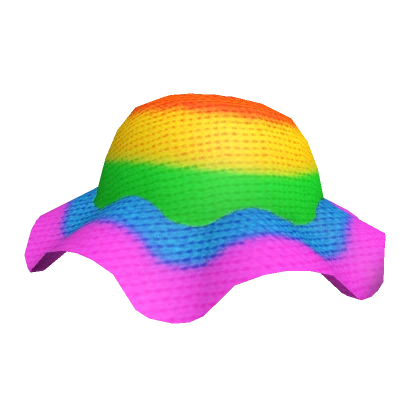 Knitted Rainbow Bucket Hat