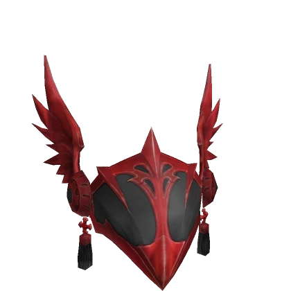 Red And Black Angelic Winged Helm