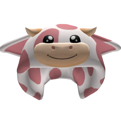 Cute Pink Cow Mask Hood