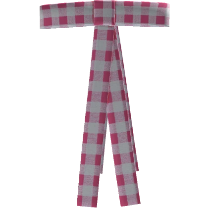 Gingham Twin Bows - Bright Pink