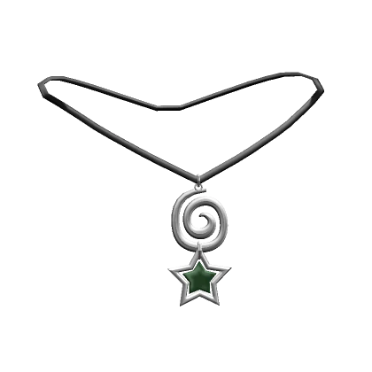 Spiral Necklace w/ Star (Green)