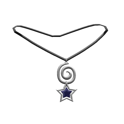 Spiral Necklace w/ Star (Blue)