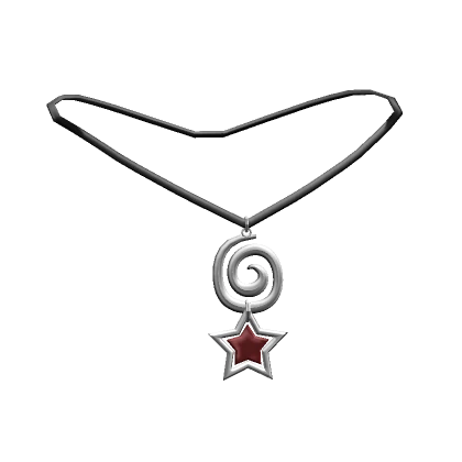 Spiral Necklace w/ Star (Red)