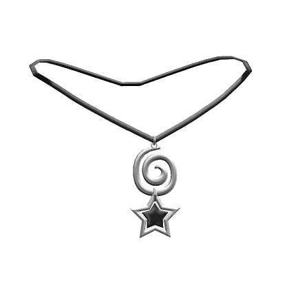 Spiral Necklace w/ Star (Black)