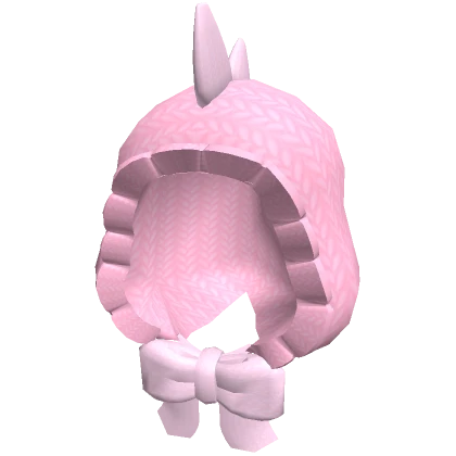 Aesthetic Knitted Dinosaur Hood (Baby Pink)