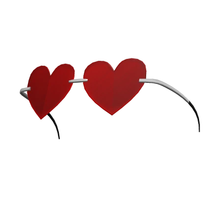 Trendy Red Heart Sunglasses on Head