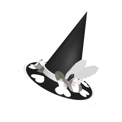 ♡ Black And White Adorable Witch Hat