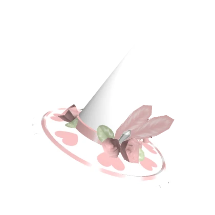 ♡ White And Pink Adorable Witch Hat