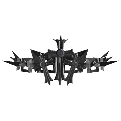 Cross Emo Spikey Chain Crown Black