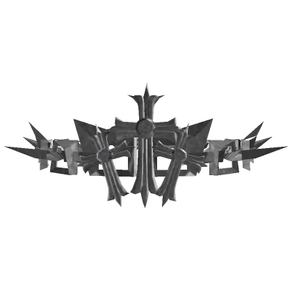 Cross Emo Spikey Chain Crown Silver