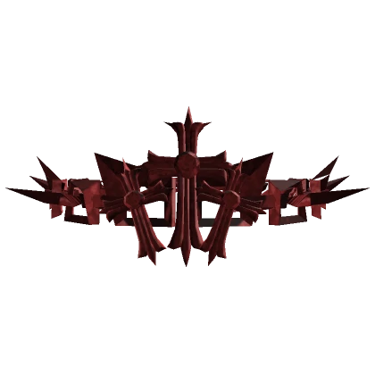 Cross Emo Spikey Chain Crown Red