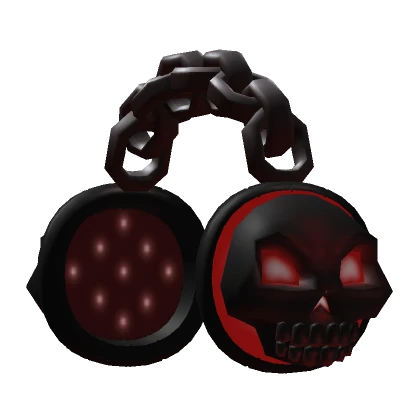 Red Chained Skull Headphones