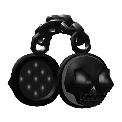 Black Chained Skull Headphones