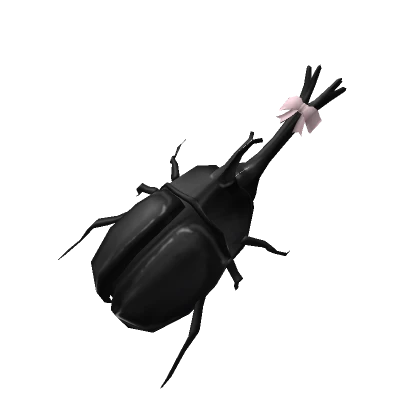 cute creepy black beetle pink bow