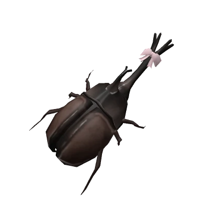 cute creepy brown beetle pink bow