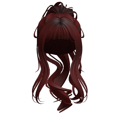 Red Messy Fluffy High Curled Ponytail