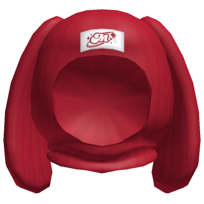 Y2K bunny Balaclava Hood Red