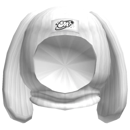 Y2K bunny Balaclava Hood White