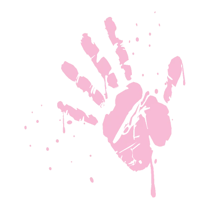 Bloody Hand Print - Pink