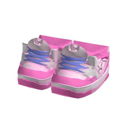 Y2K Pastel Pink Shooting Star Sneakers