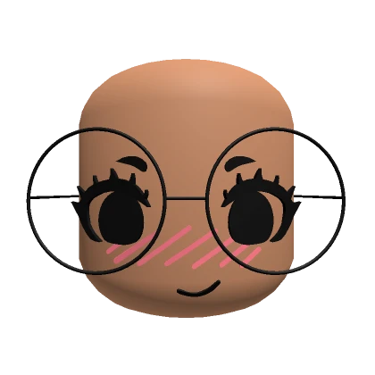 Blush Smile Large Glasses 3D Face Mask