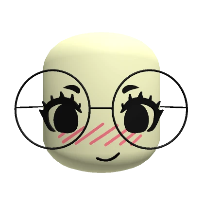 Blush Smile Large Glasses 3D Face Mask