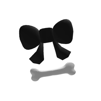 ♥Black Kawaii Ribbon Bone Hairclip