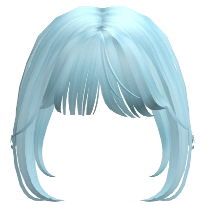 Light Blue Long Wavy Bangs