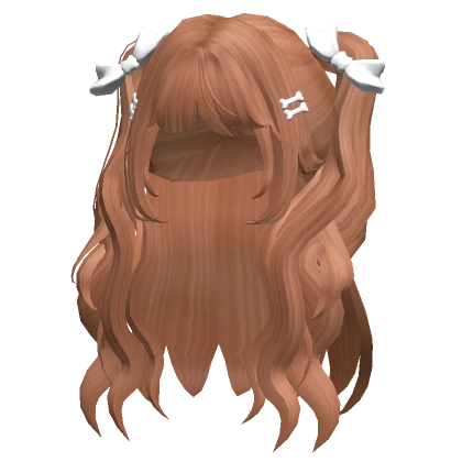 Long Wavy Pigtails w/ Bow