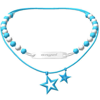 Star Layered Bead Necklace Preppy Blue