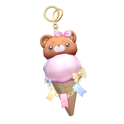 Kawaii Bear Ice Cream Keychain🧸