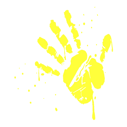 Bloody Hand Print - Yellow