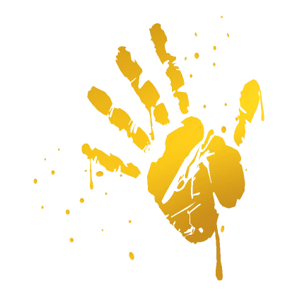 Bloody Hand Print - Golden