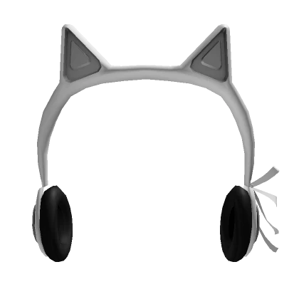 White Cyber Ribbon Cat Headphones