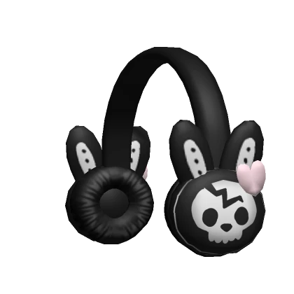 monster bunny headphones emo pink heart 