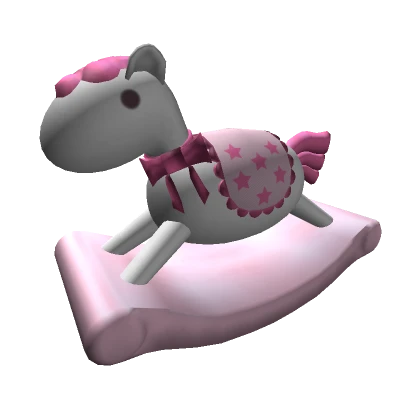 Toy Rocking Horse: White with Pink